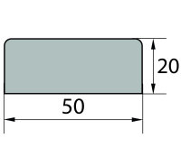 FS2-MAG-GS surface protection profile (PU) with magnet - yellow/black - impact protection - warning profile - protective profile