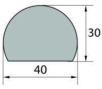 FS5-S Perfil de protección de superficies (PU) con superficie adhesiva - Negro - Protección contra impactos - Perfil de advertencia - Perfil de protección