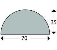 FS6-S-S Flächenschutzprofil (PU) - WEICH - mit Klebefläche - Schwarz - Stoßschutz - Schutzprofil