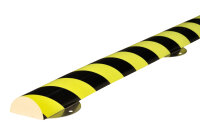 FS6-W-FS Flächenschutzprofil (PU) zum Verschrauben -Fluoreszierend/Schwarz- Stoßschutz -Schutzprofil
