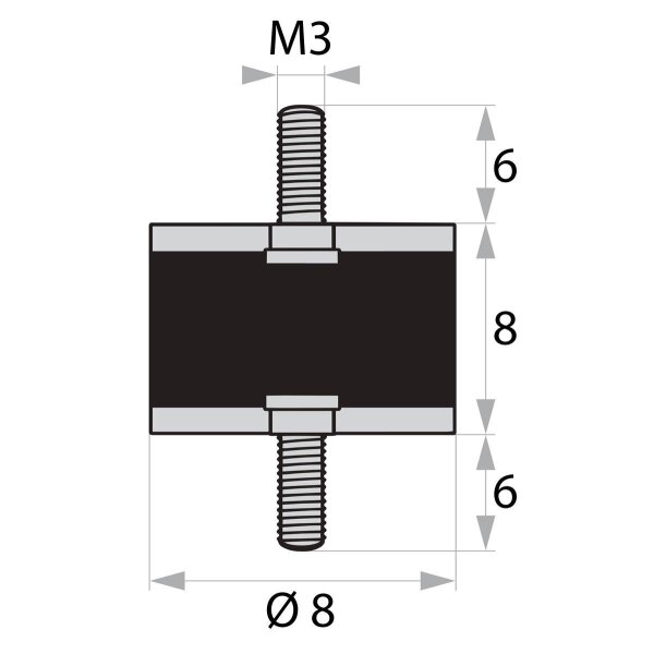 GP-AG/AG-6/6-M3-D8xH8 rubber-metal buffer rubber buffer vibration damper silent block