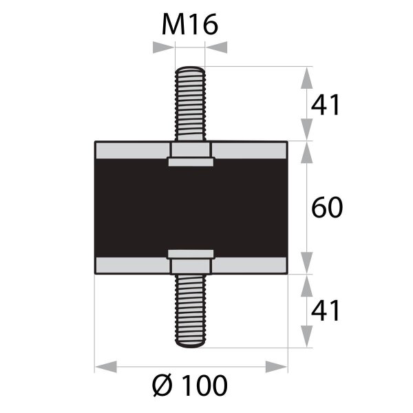 GP-AG/AG-41/41-M16-D100xH60 rubber-metal buffer rubber buffer vibration damper silent block