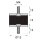 GP1-15-13-AG/AG-M4x10 Gummi-Metall-Puffer Gummipuffer Schwingungsdämpfer Silentblock