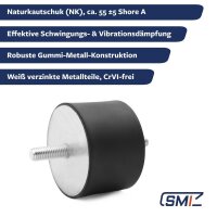 GP-AG/AG-10/10-M4-D15xH30 Gummi-Metall-Puffer Gummipuffer...