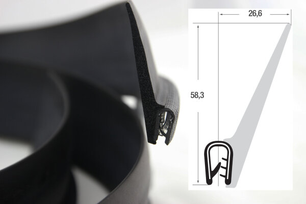 Produktbild von KS 8-12 S Kantenschutzprofil – PVC Mit Stahleinlage, 8-12 Mm Kederband, Flexibel, -30°C Bis +70°C, Meterware
