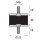 GP-AG/AG-18/18-M6-D25xH30 Rubber-Metal Buffer Rubber Buffer Vibration Damper Silent Block