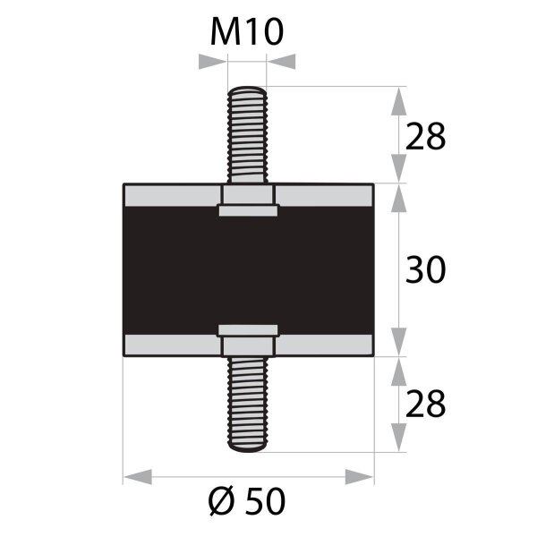 GP-AG/AG-28/28-M10-D50xH30 rubber-metal buffer rubber buffer vibration damper silentblock