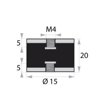 GP-IG/IG-5/5-M4-D15xH20 rubber-metal buffer rubber buffer...