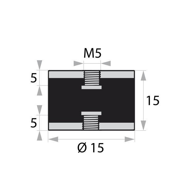 GP/S-IG/IG-5/5-M5-D15xH15 rubber-metal buffer rubber buffer vibration damper silent block