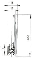 DF8 - Edge protection sealing profile PVC/EPDM seal - clamping range 1-4 mm