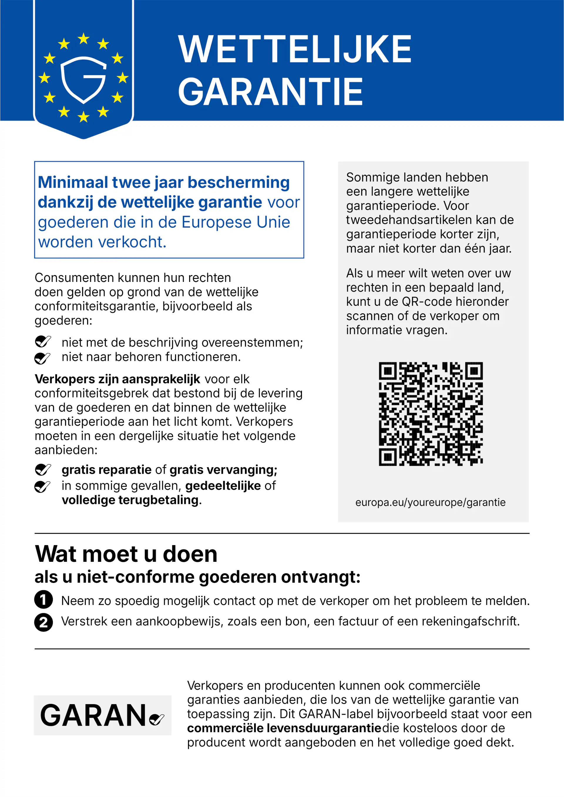 Harmonisierte Mitteilung über das gesetzliche Gewährleistungsrecht